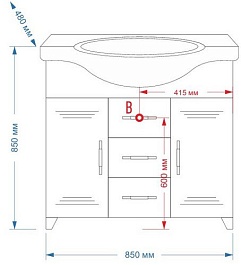 Misty Тумба с раковиной Флори 85 с Б/К – фотография-3